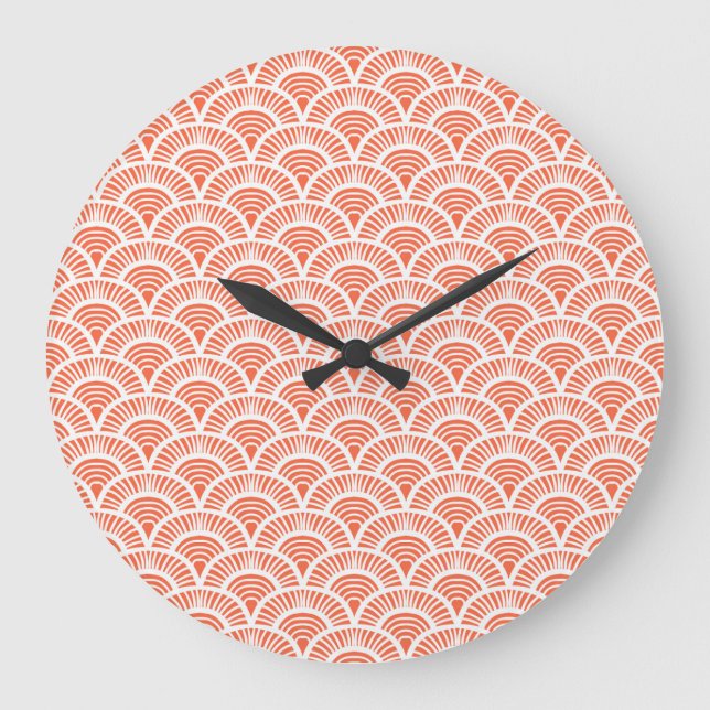 Art Deco Pattern with Scale Motifs. Large Clock (Front)