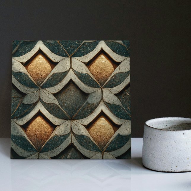 Art Deco Patterned Dice Four Decor Art Nouveau Tile (Creator Uploaded)