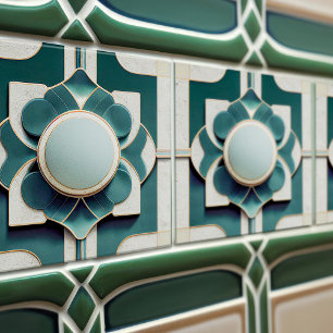 Art Deco Patterned Wall Decor Art Nouveau Ceramic Tile