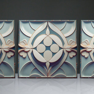 Art Deco Patterned Wall Decor Art Nouveau Ceramic Tile