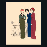 Art Deco Paul Poiret dresses by Paul Iribe Poster<br><div class="desc">This is a digitally enhanced print of a vintage 1908 Art Deco fashion illustration of three Paul Poiret dresses by Paul Iribe. You can customize the background color.</div>