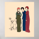 Art Deco Paul Poiret dresses by Paul Iribe Poster<br><div class="desc">This is a digitally enhanced print of a vintage 1908 Art Deco fashion illustration of three Paul Poiret dresses by Paul Iribe. You can customize the background color.</div>