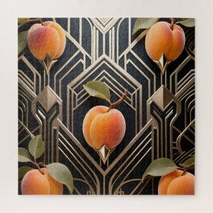 Art Deco Peach Pattern Jigsaw Puzzle