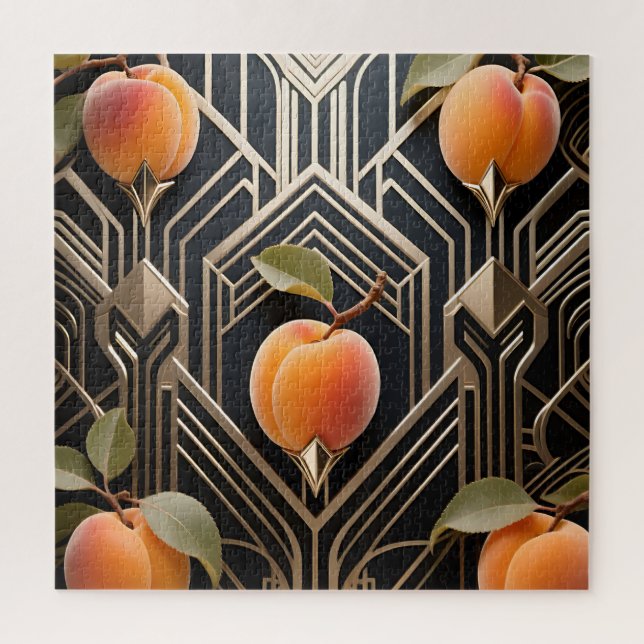 Art Deco Peach Pattern Jigsaw Puzzle (Vertical)