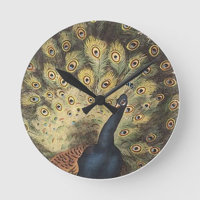 Art Deco Peacock Clock (Front)