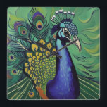 Art Deco Peacock Clock<br><div class="desc">Stunning Art Deco peacock art clock.</div>