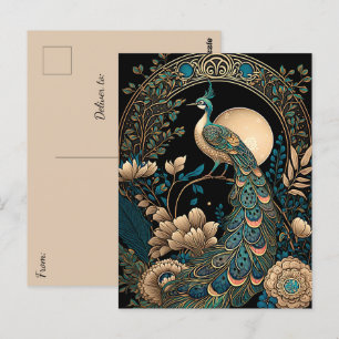 Art Deco Peacock Postcard