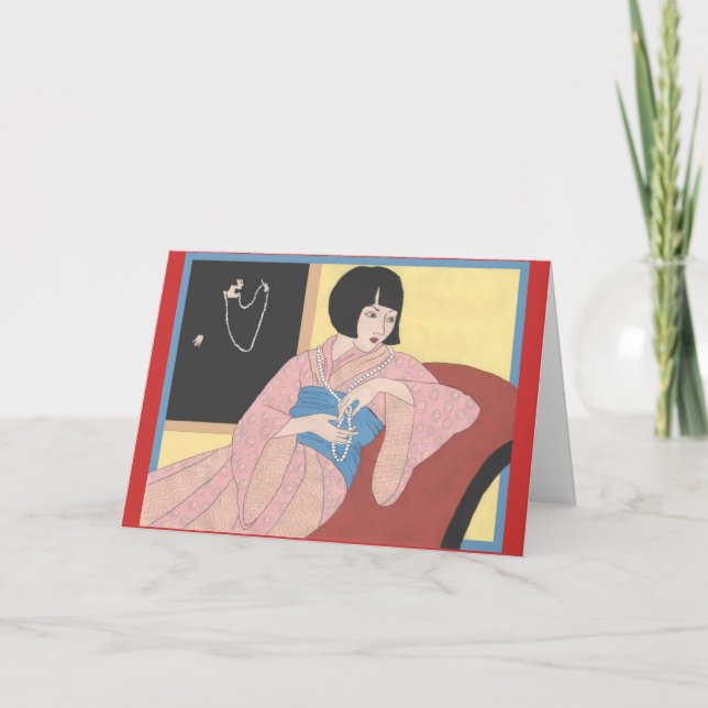 Art Deco Pearls Card (Front)