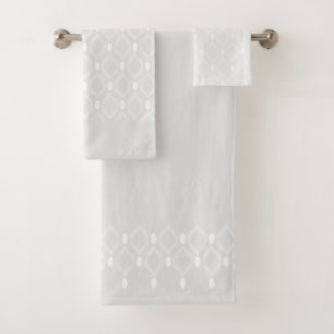 Art Deco Pearls Grey And White Pattern Bath Towel Set