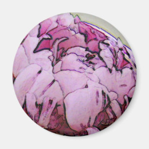 art deco peony magnet
