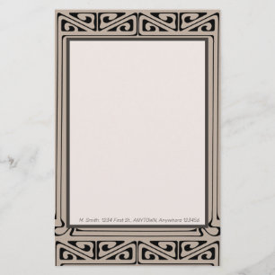 Art Deco Personalised Black, Brown, Cream 