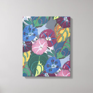 Art Deco Petunias - Stretched Canvas Print
