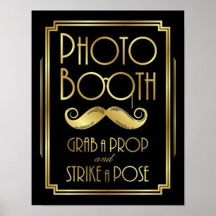 Art Deco PHOTO BOOTH GRAB A PROP Sign Print