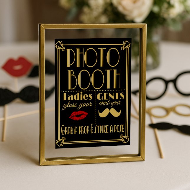 Art Deco Photo Booth Sign – Black & Gold Party (Creator Uploaded)