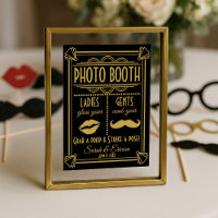 Art Deco PHOTO BOOTH wedding sign black and gold