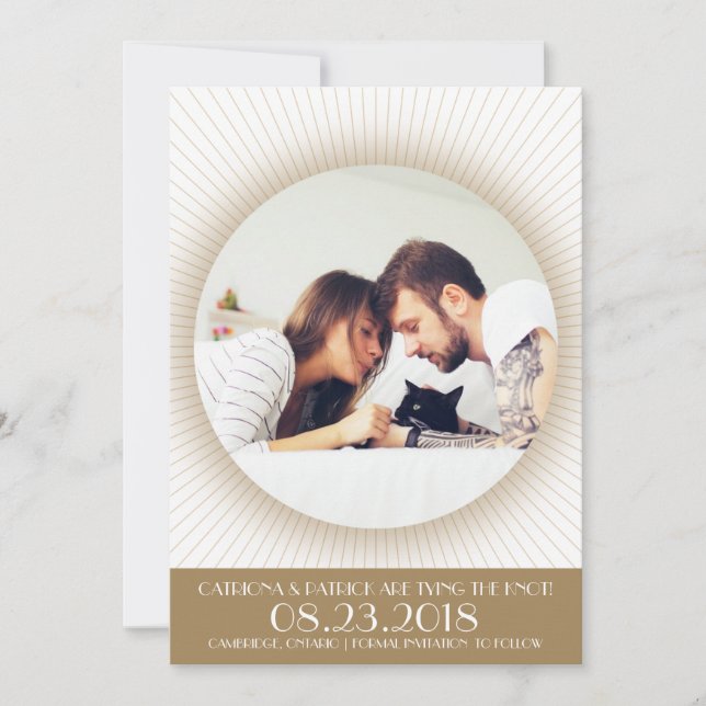 Art Deco Photo Frame | Save the Date Announcement (Front)