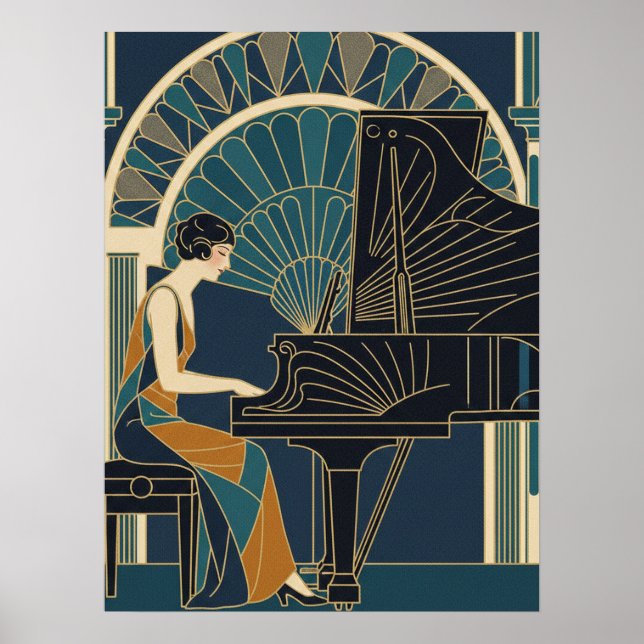 Art Deco Piano Poster (Front)