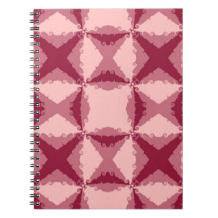 Art Deco Pink Floral Swirl Retro Abstract Art Notebook