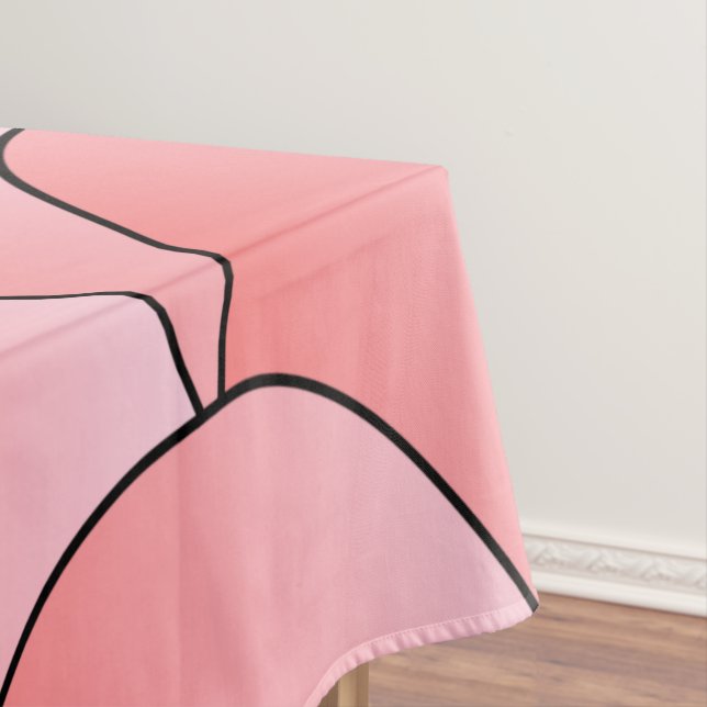 Art Deco Pink Scales Design Tablecloth (In Situ)