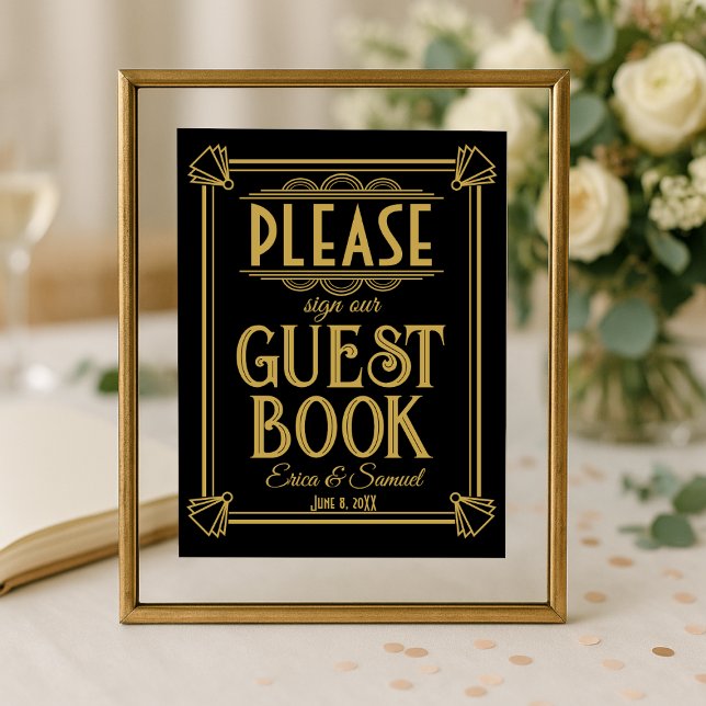 Art Deco Please sign our guest book wedding signs (Creator Uploaded)