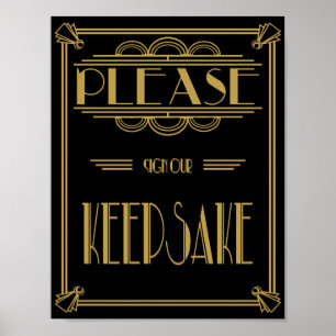 Art Deco Please sign our keepsake wedding  print