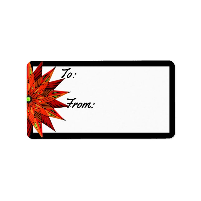 Art Deco Poinsettia To-From Label (Front)
