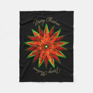 Art Deco Poinsettia WOW Fleece Blanket