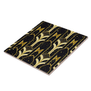 Art Deco Popular Black Gold Collection Tile