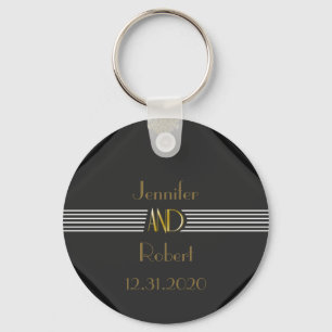 Art Deco Posh Wedding Key Ring