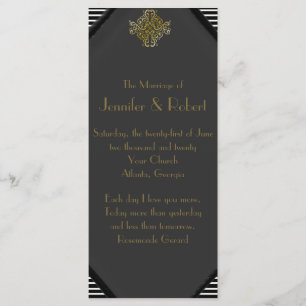Art Deco Posh Wedding Program Programme