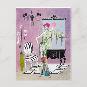 Art Deco Postcard--Original Painting Postcard