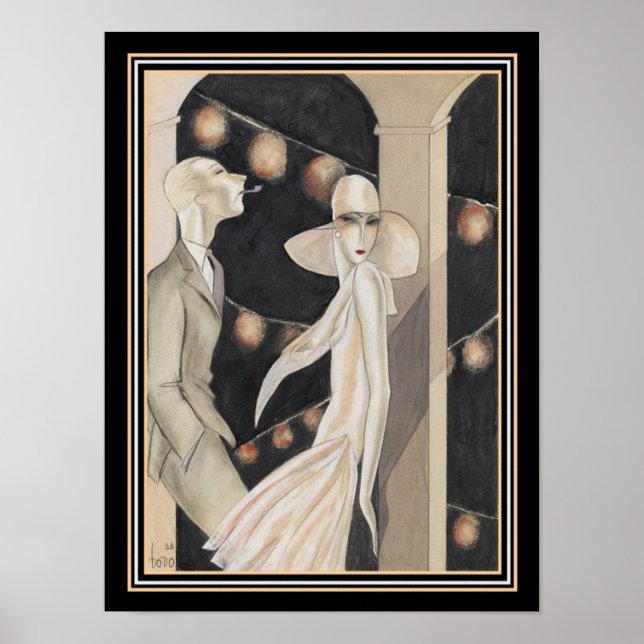 Art Deco Print "At the Dance" by Dodo 12 x 16 (Front)