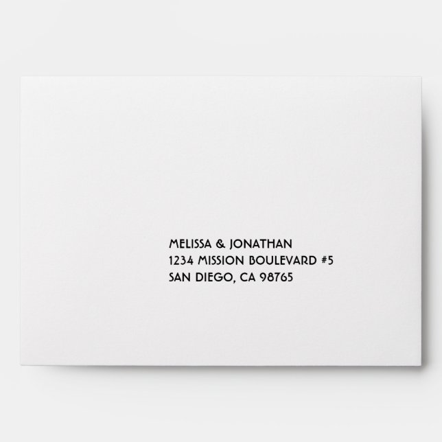 Art Deco print custom pre filled address RSVP Envelope (Front)