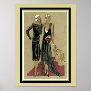 Art Deco Print "Red Carpet"  12 x 16 Poster