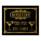 Art Deco Prohibition Wedding Bar Sign: