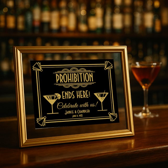 Art Deco Prohibition Wedding Bar Sign: Poster (Creator Uploaded)