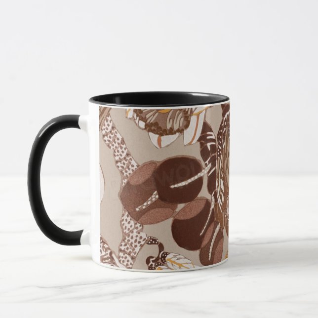 Art Deco protea flower Mug (Left)