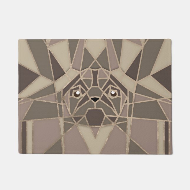 Art Deco Pug dog - Pastels Gold Doormat (Front)