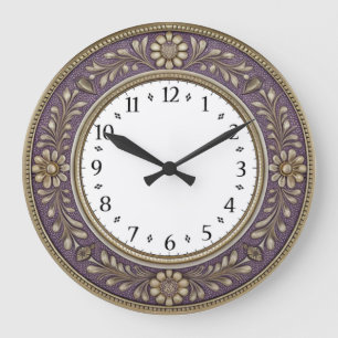 Art Deco Purple Large Clock