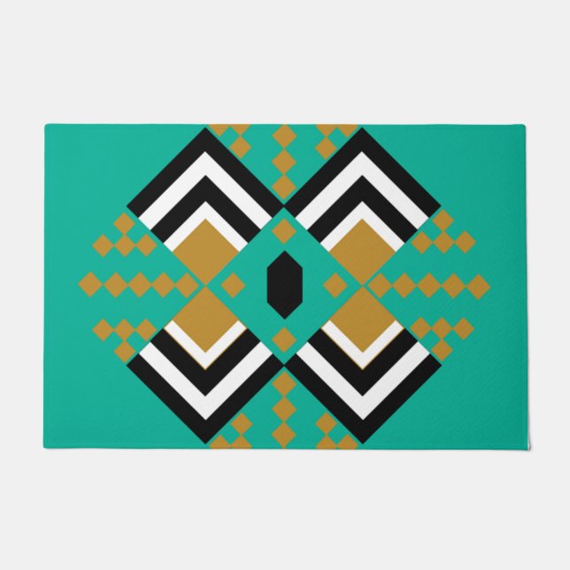 Art Deco Quilt Inspired Doormat (Front)