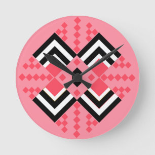 Art Deco Quilt Inspired Round Clock