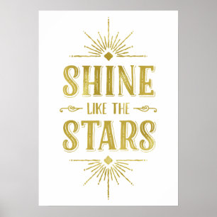 Art Deco Quote Faux Gold Foil Typography Poster
