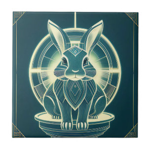 Art Deco Rabbit Tile