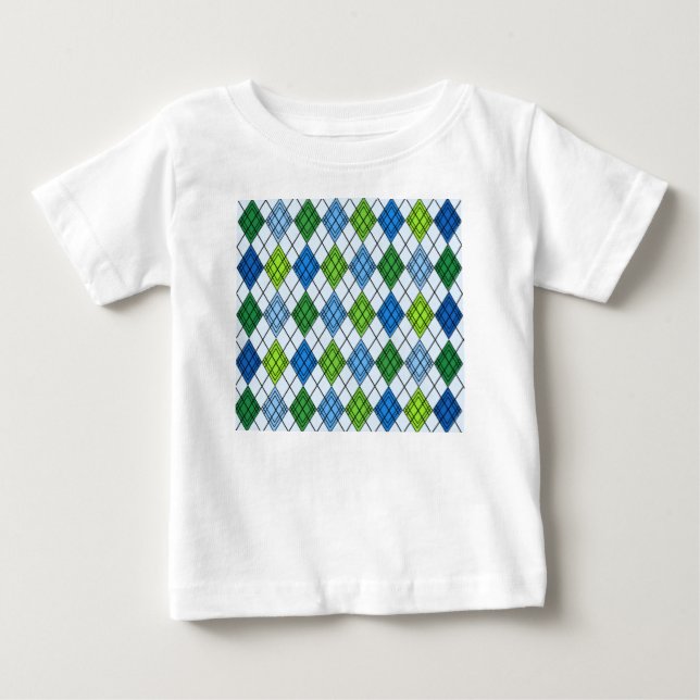 Art Deco Rain Argyle Baby T-Shirt (Front)