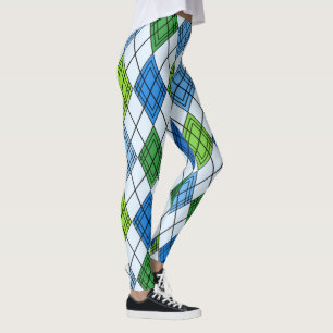Art Deco Rain Argyle  Leggings