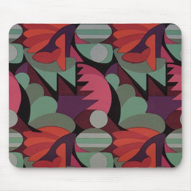Art Deco Red Pattern - Mousepad (Front)