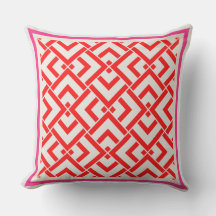Art deco, red print in vibrant colours