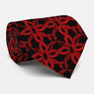 Art Deco Red Snake Pattern Tie