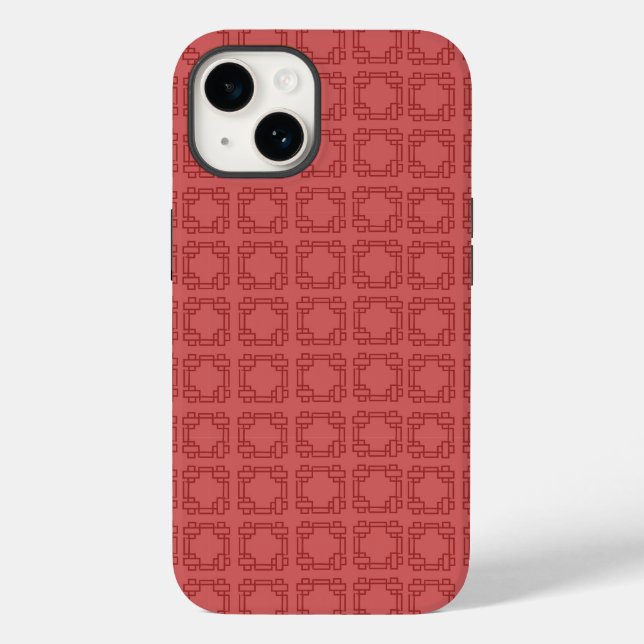 Art Deco Red Squares Case-Mate iPhone Case (Back)