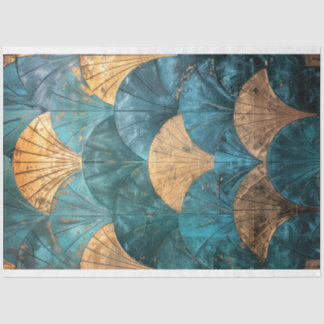 Art Deco, Repeat Pattern, Textured Tile Art Tissue Paper